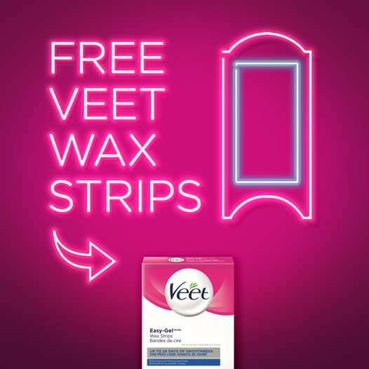 免费获取Veet Wax Strips样品，长达28天的光滑度！
