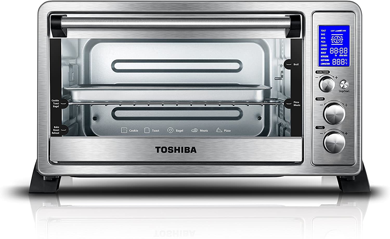 【亚马逊折扣随时无】Toshiba 9合1空气对流智能不锈钢烤箱$89.99