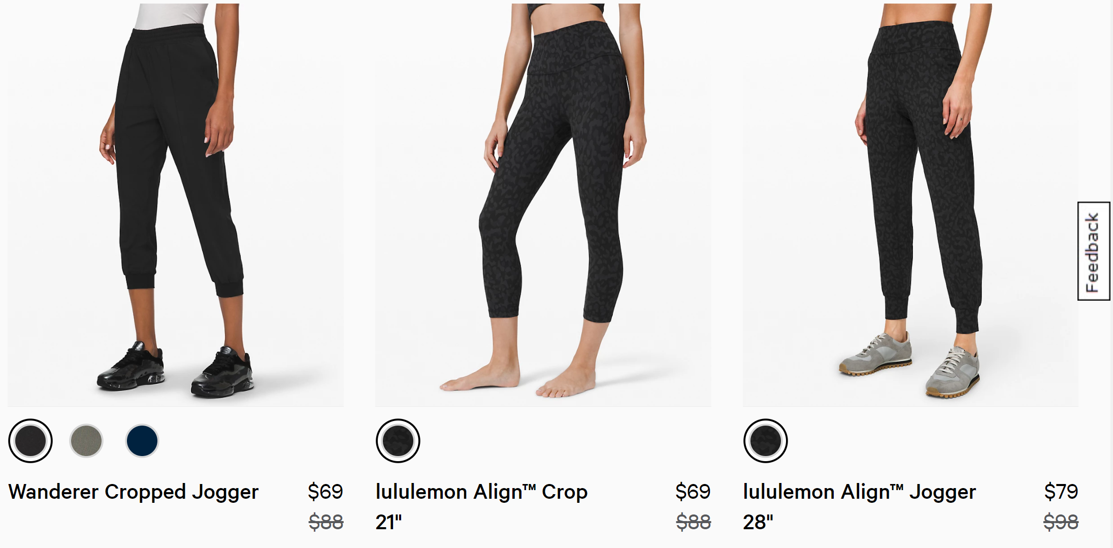 Lululemon裤装5.4折起+免邮！$69收legging