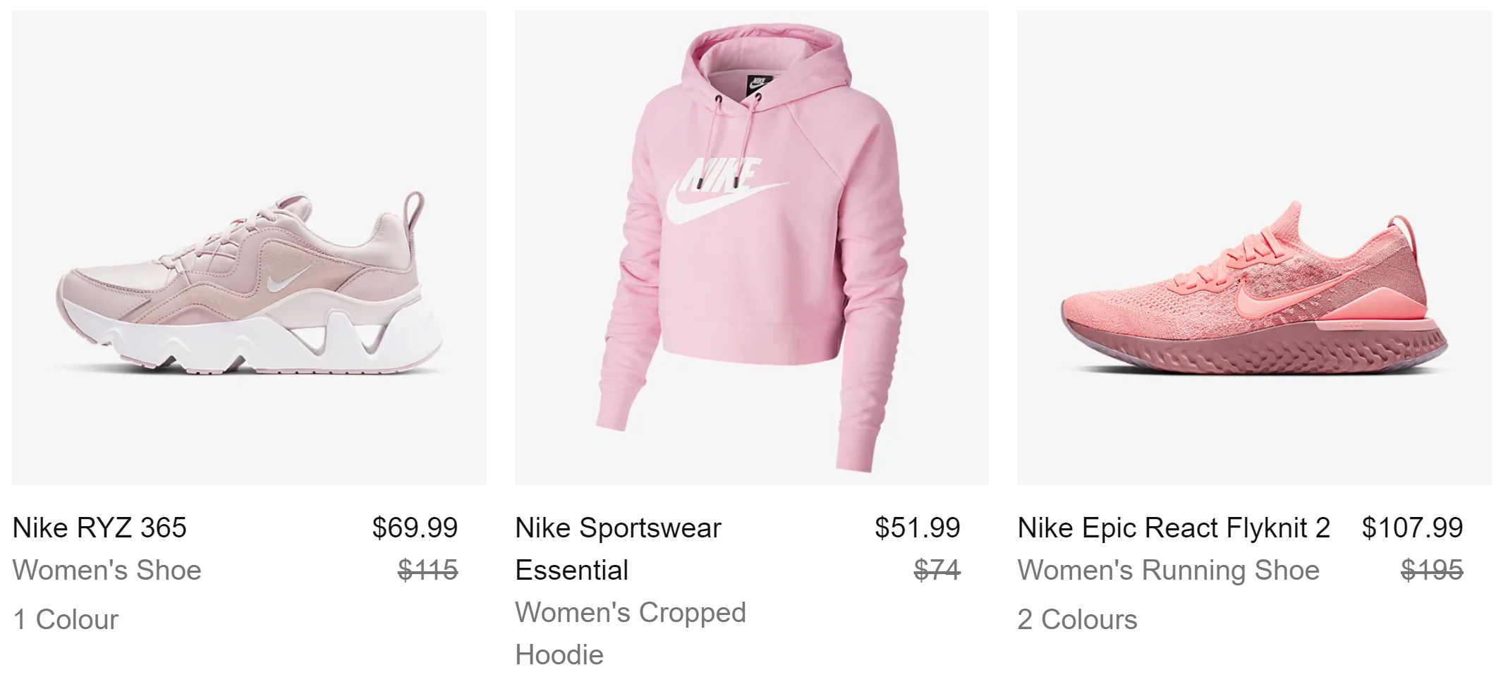 Nike粉色专区低至4.6折!争当甜美运动Girl