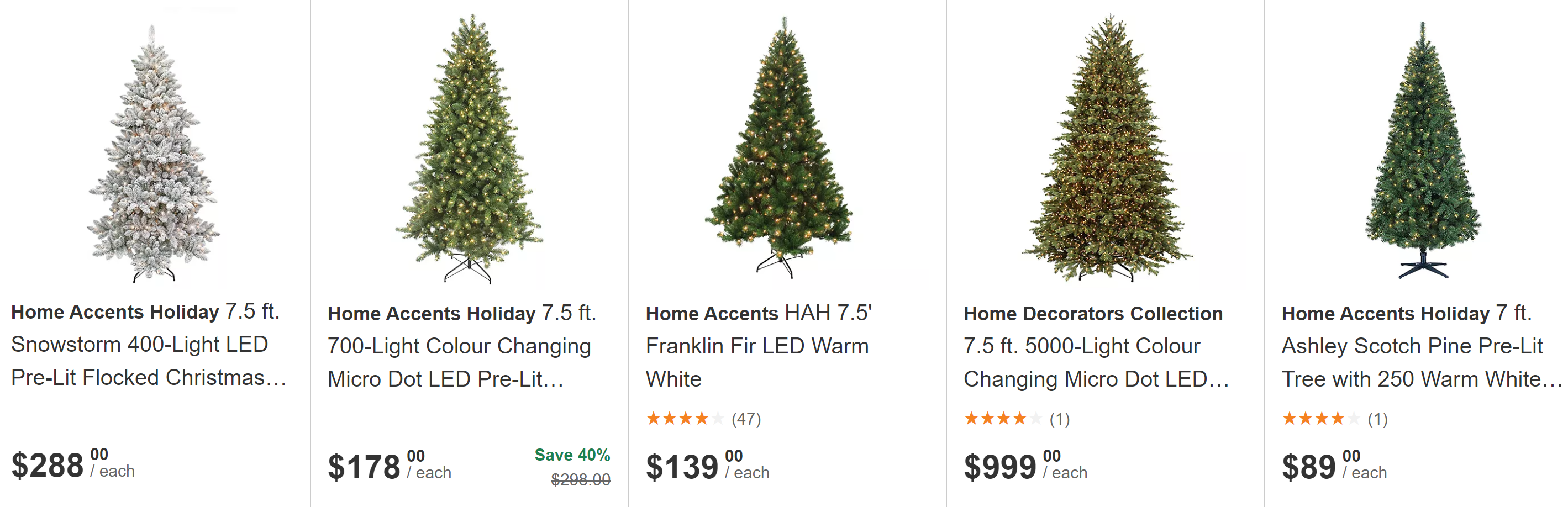 Home Depot 圣诞树、圣诞装饰低至6折！