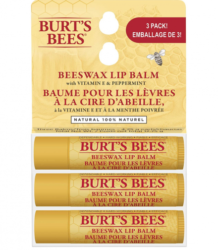 Burt's Bees 小蜜蜂护唇膏3支装$9.49！