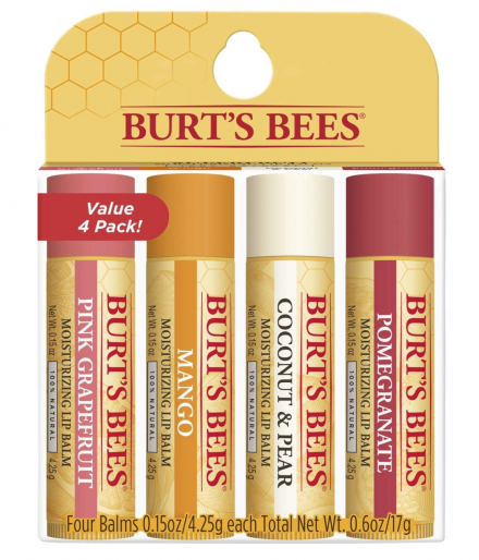 Burt's Bees小蜜蜂纯天然护唇膏4件套$9.96