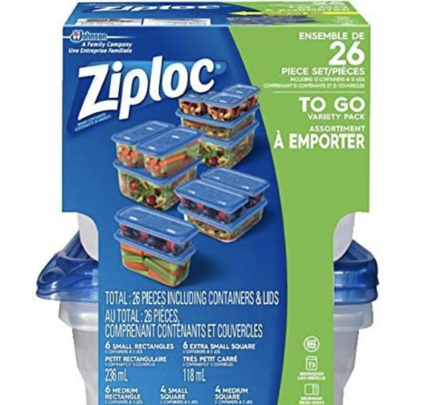 Ziploc 食物保鲜盒超值装 包含不同大小尺寸