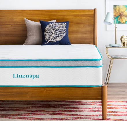 LinenSpa记忆棉+独立弹簧床垫12英寸$258.91