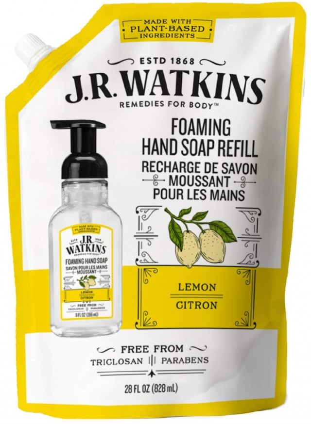 J.R. Watkins美国纯天然柠檬香型洗手液替换装